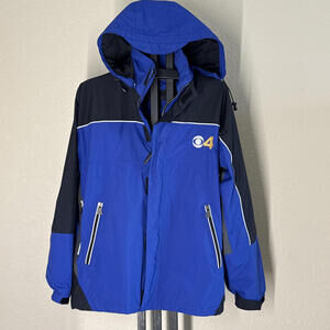 North End CBS 4 Denver News Rain Jacket Shell Only Large Blue